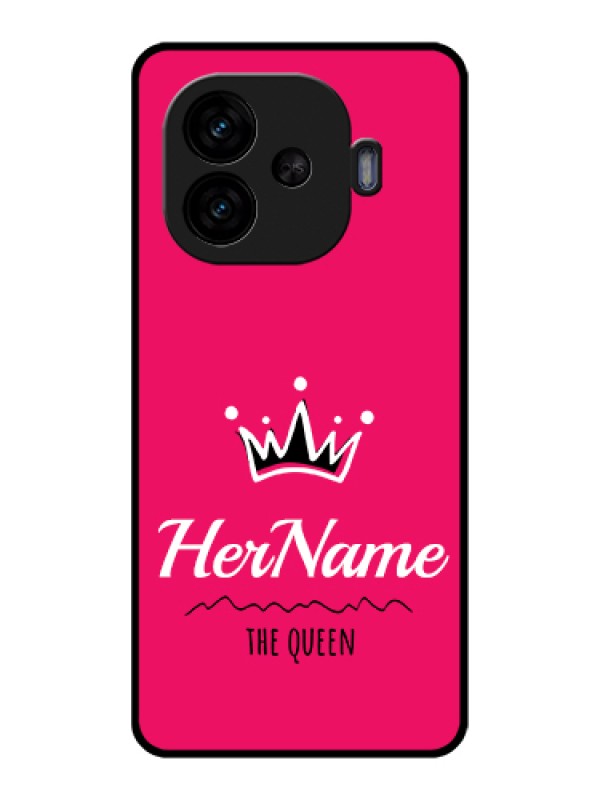 Custom iQOO Neo 10R 5G Custom Glass Phone Case - Queen With Name Design