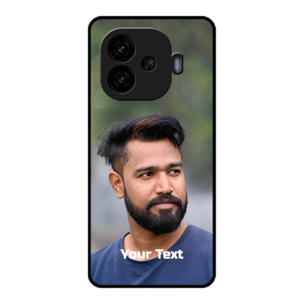 iQOO Neo 10R 5G Custom Glass Phone Case - Photo With Text Design