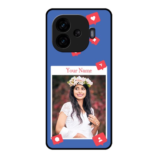 iQOO Neo 10R 5G Custom Glass Phone Case - Like Share And Comment Design