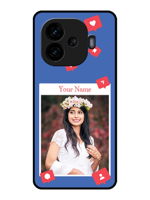 Custom iQOO Neo 10R 5G Custom Glass Phone Case - Like Share And Comment Design