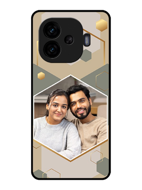 Custom iQOO Neo 10R 5G Custom Glass Phone Case - Stylish Hexagon Pattern Design