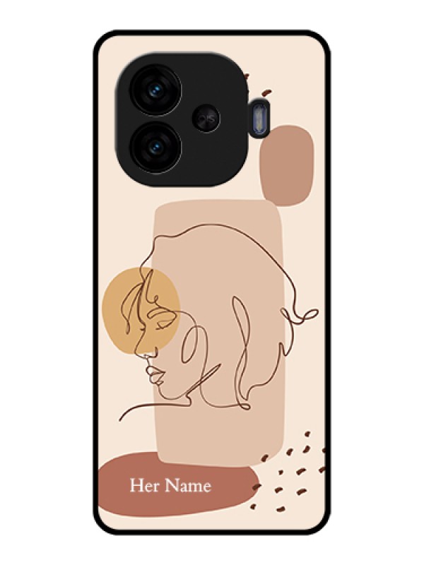 Custom iQOO Neo 10R 5G Custom Glass Phone Case - Calm Woman Line Art Design