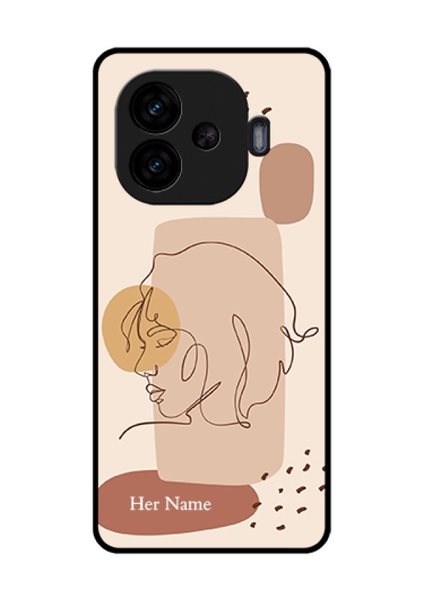 iQOO Neo 10R 5G Custom Glass Phone Case - Calm Woman Line Art Design