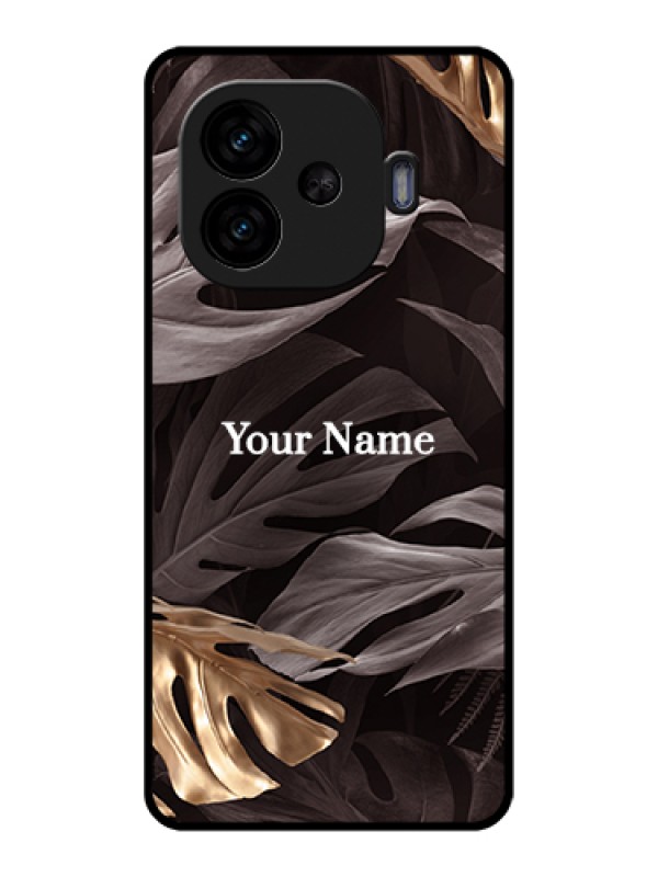 Custom iQOO Neo 10R 5G Custom Glass Phone Case - Wild Leaves Digital Paint Design