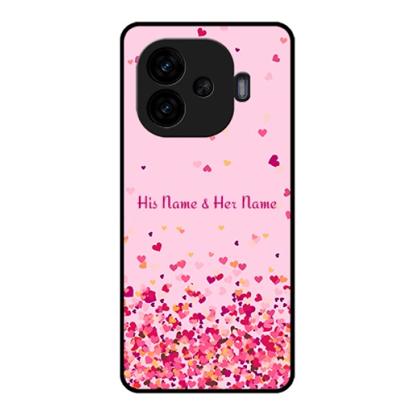 iQOO Neo 10R 5G Custom Glass Phone Case - Floating Hearts Design