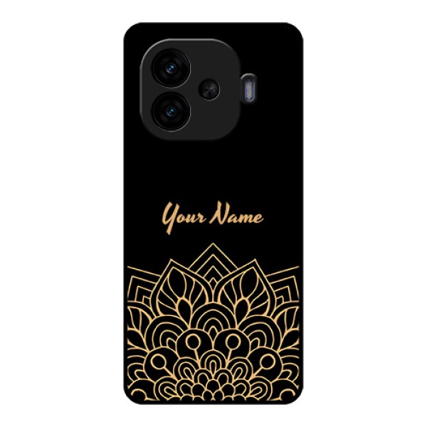 iQOO Neo 10R 5G Custom Glass Phone Case - Golden Mandala Design
