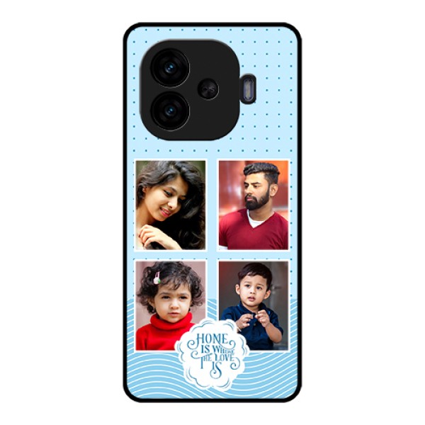 iQOO Neo 10R 5G Custom Glass Phone Case - Cute Love Quote With 4 Pic Upload Design iQOO Neo 10R 5G Custom Glass Phone Case - Cute Love Quote With 4 Pic Upload Design