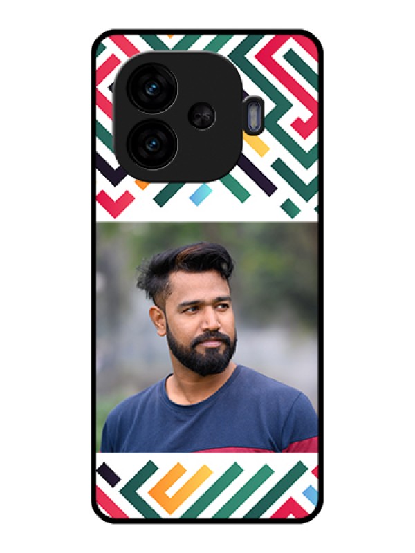 Custom iQOO Neo 10R 5G Custom Glass Phone Case - Colorful Maze Pattern Design