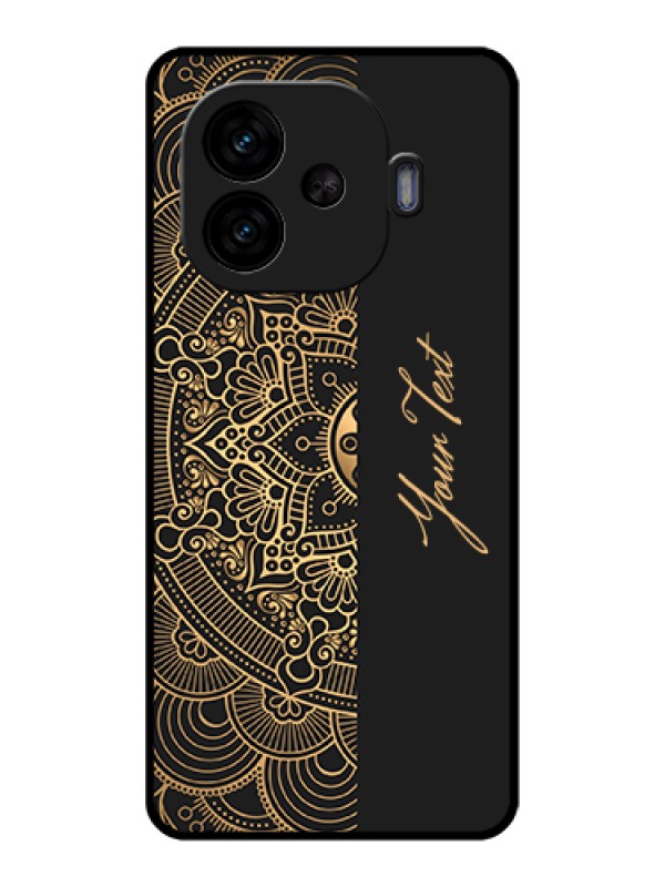 Custom iQOO Neo 10R 5G Custom Glass Phone Case - Mandala Art With Custom Text Design