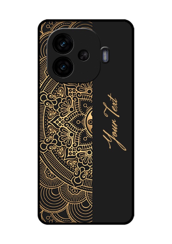 iQOO Neo 10R 5G Custom Glass Phone Case - Mandala Art With Custom Text Design