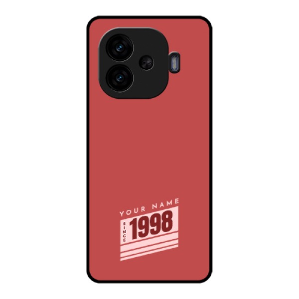 iQOO Neo 10R 5G Custom Glass Phone Case - Red Custom Year Of Birth Design