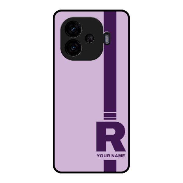 iQOO Neo 10R 5G Custom Glass Phone Case - Simple Dual Tone Stripe With Name Design iQOO Neo 10R 5G Custom Glass Phone Case - Simple Dual Tone Stripe With Name Design