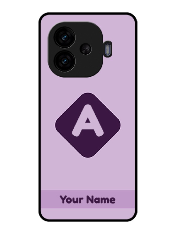 Custom iQOO Neo 10R 5G Custom Glass Phone Case - Custom Letter In Curved Badge Design