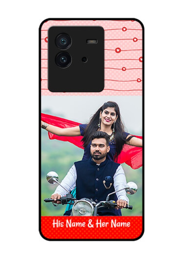 iQOO Neo 6 5G Personalized Glass Phone Case - Red Pattern Case Design