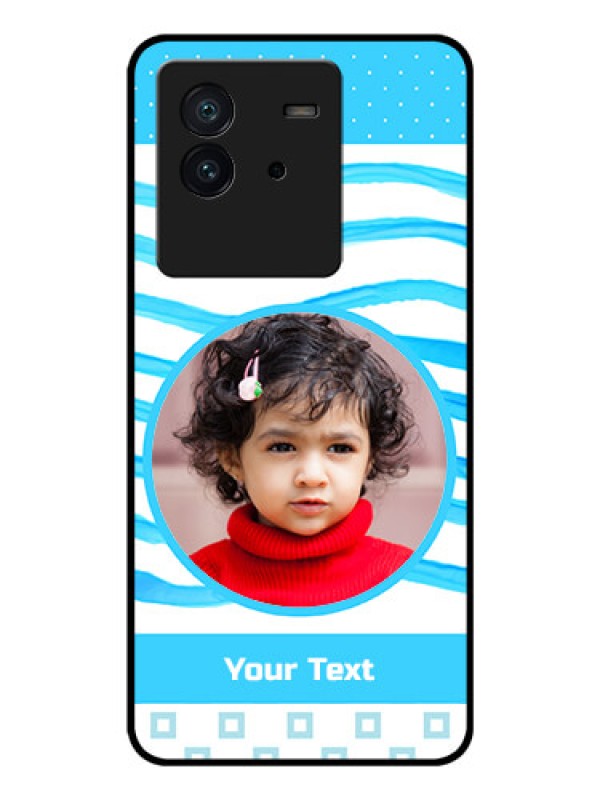 Custom iQOO Neo 6 5G Custom Glass Phone Case - Simple Blue Case Design