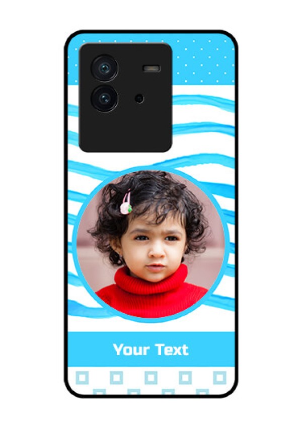 iQOO Neo 6 5G Custom Glass Phone Case - Simple Blue Case Design