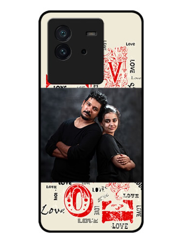 Custom iQOO Neo 6 5G Photo Printing on Glass Case - Trendy Love Design Case