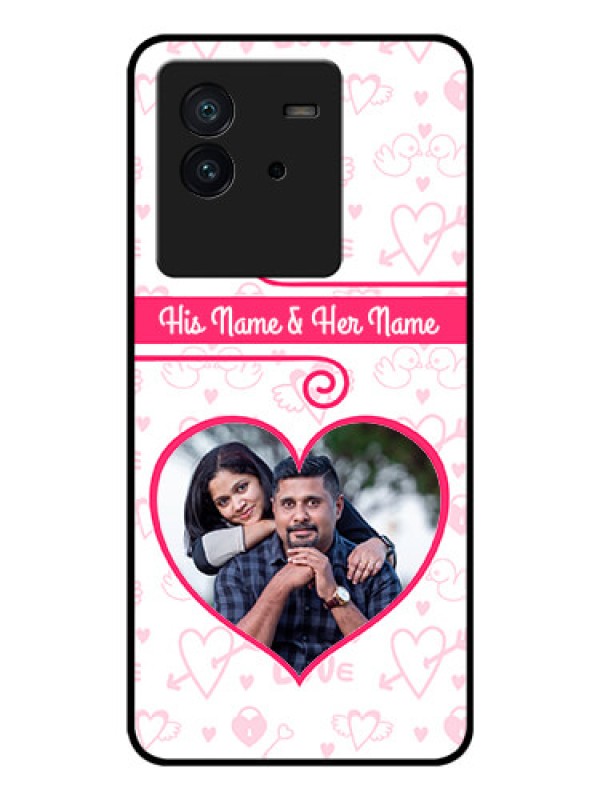 Custom iQOO Neo 6 5G Personalized Glass Phone Case - Heart Shape Love Design