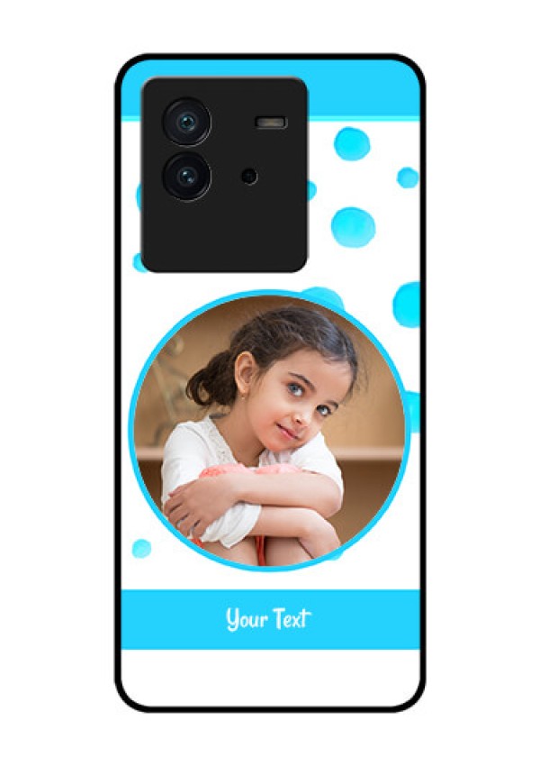 iQOO Neo 6 5G Photo Printing on Glass Case - Blue Bubbles Pattern Design