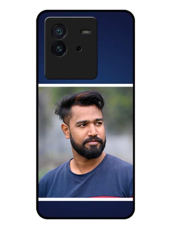 Custom iQOO Neo 6 5G Personalized Glass Phone Case - Simple Royal Blue Design