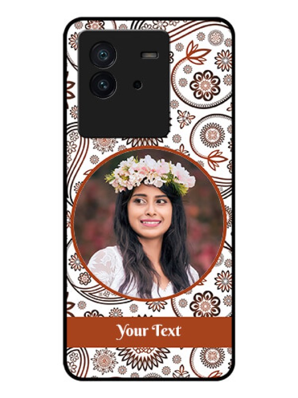 Custom iQOO Neo 6 5G Custom Glass Mobile Case - Abstract Flower Design