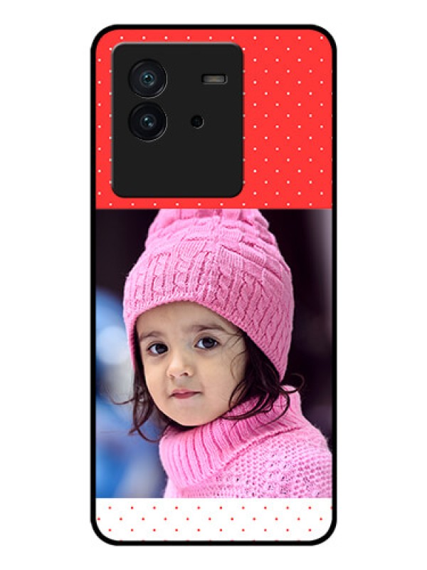 Custom iQOO Neo 6 5G Photo Printing on Glass Case - Red Pattern Design