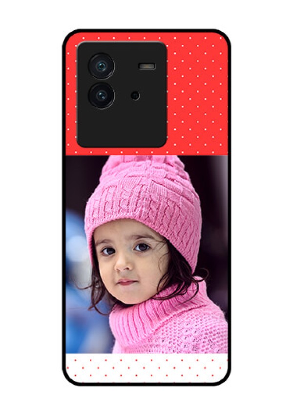iQOO Neo 6 5G Photo Printing on Glass Case - Red Pattern Design