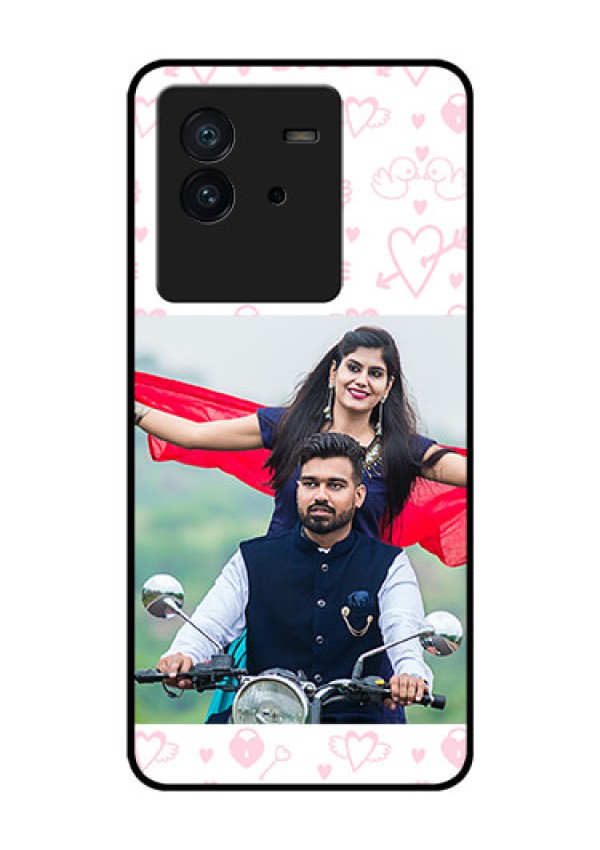 iQOO Neo 6 5G Custom Glass Mobile Case - Pink Flying Heart Design