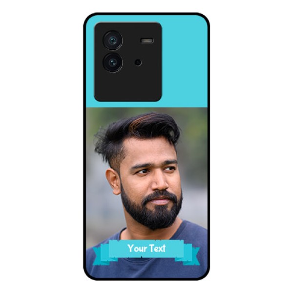 iQOO Neo 6 5G Personalized Glass Phone Case - Simple Blue Color Design
