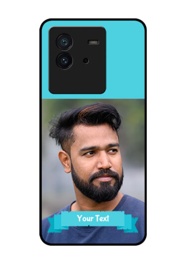 iQOO Neo 6 5G Personalized Glass Phone Case - Simple Blue Color Design