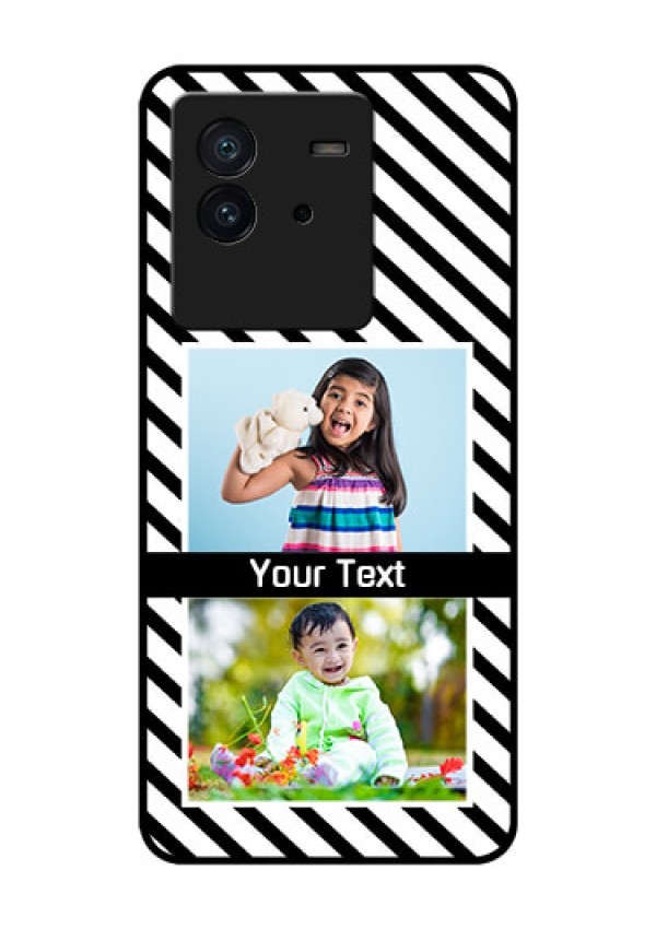 iQOO Neo 6 5G Photo Printing on Glass Case - Black And White Stripes Design