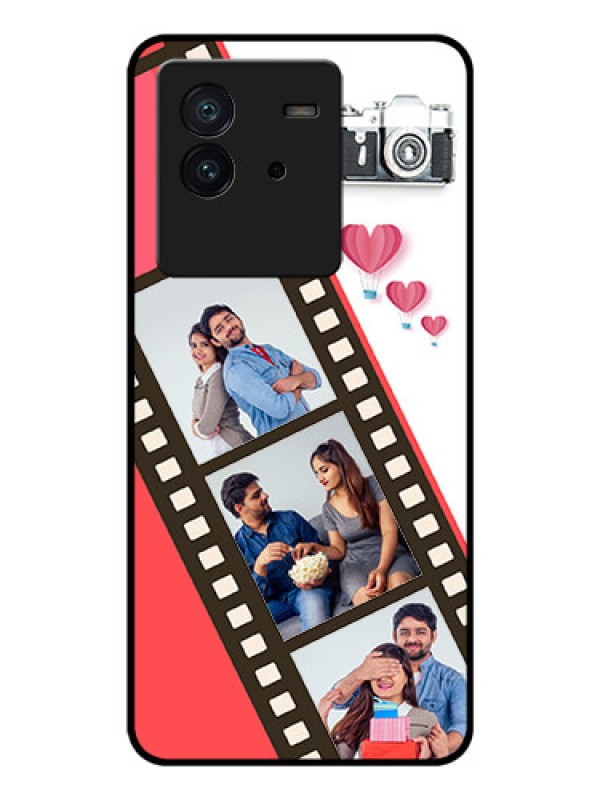 Custom iQOO Neo 6 5G Personalized Glass Phone Case - 3 Image Holder with Film Reel
