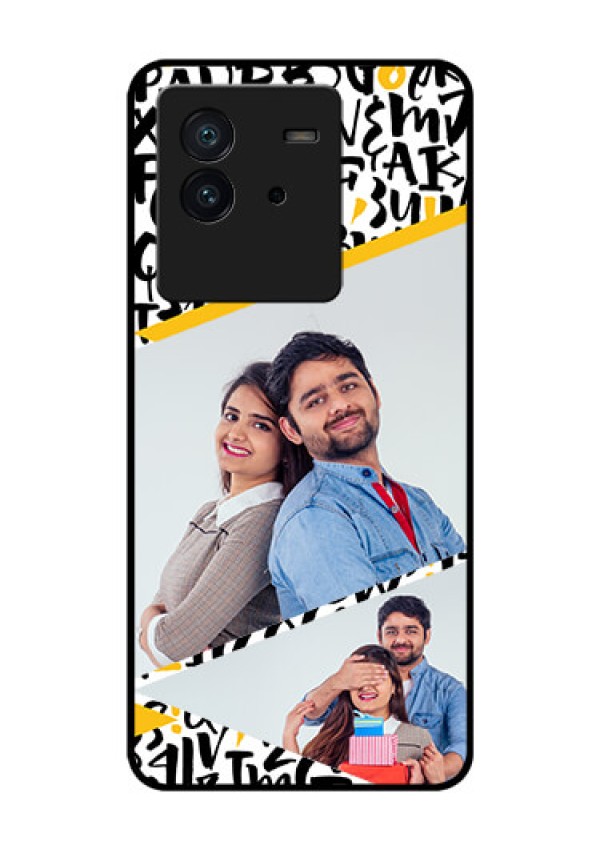 iQOO Neo 6 5G Custom Glass Mobile Case - Letters Pattern Design