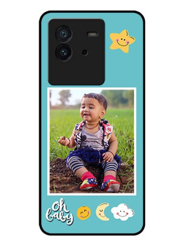 Custom iQOO Neo 6 5G Personalized Glass Phone Case - Smiley Kids Stars Design