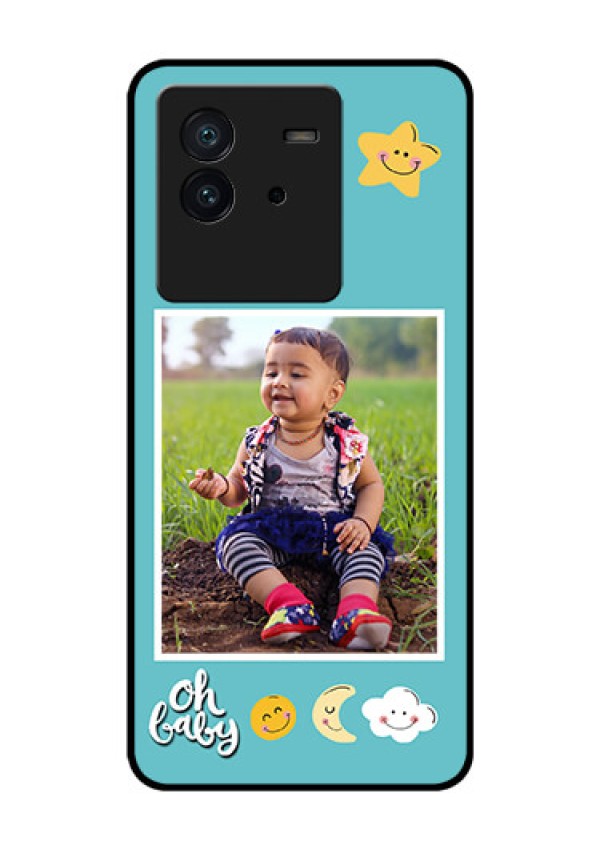 iQOO Neo 6 5G Personalized Glass Phone Case - Smiley Kids Stars Design