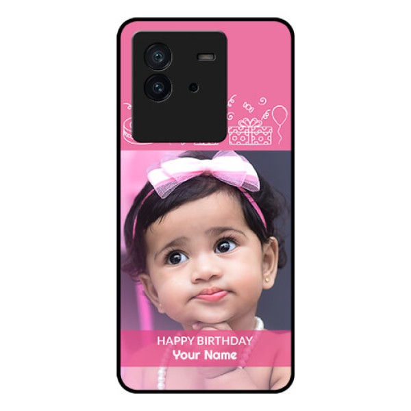 iQOO Neo 6 5G Photo Printing on Glass Case - with Birthday Line Art Design