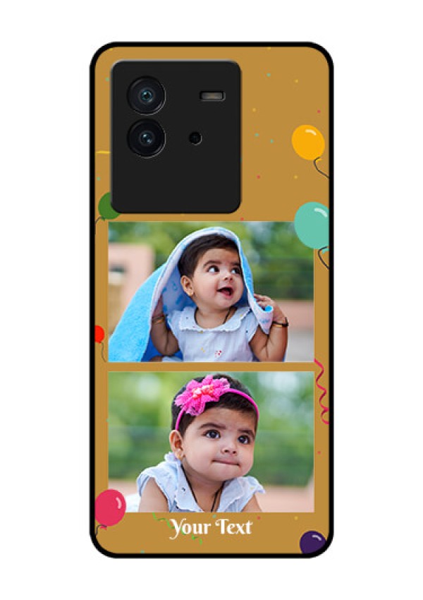 iQOO Neo 6 5G Personalized Glass Phone Case - Image Holder with Birthday Celebrations Design