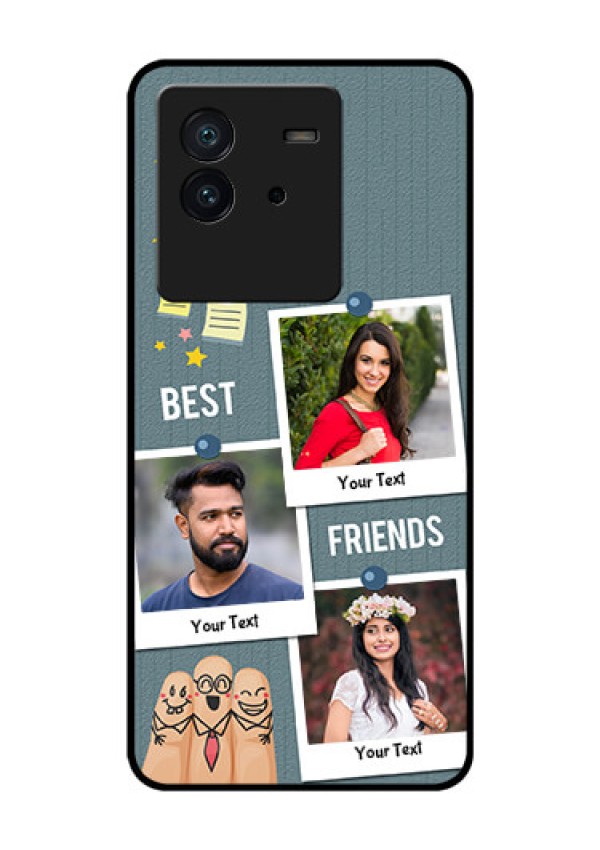 iQOO Neo 6 5G Personalized Glass Phone Case - Sticky Frames and Friendship Design
