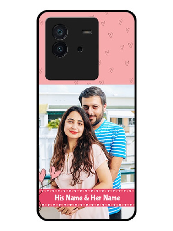 Custom iQOO Neo 6 5G Personalized Glass Phone Case - Love Design Peach Color