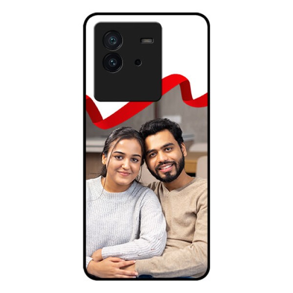 iQOO Neo 6 5G Photo Printing on Glass Case - Red Ribbon Frame Design
