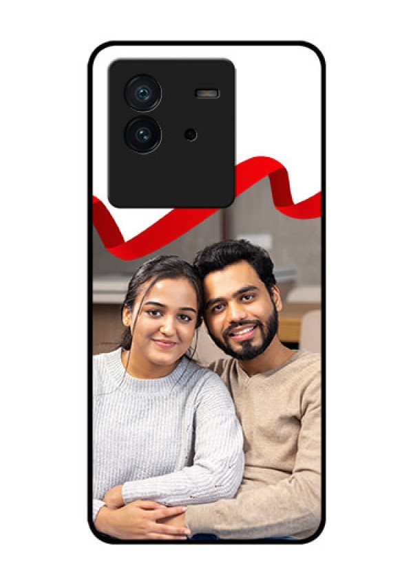 iQOO Neo 6 5G Photo Printing on Glass Case - Red Ribbon Frame Design