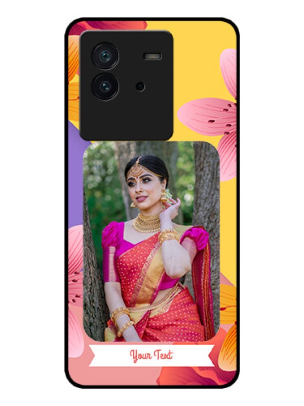 Custom iQOO Neo 6 5G Custom Glass Mobile Case - 3 Image With Vintage Floral Design