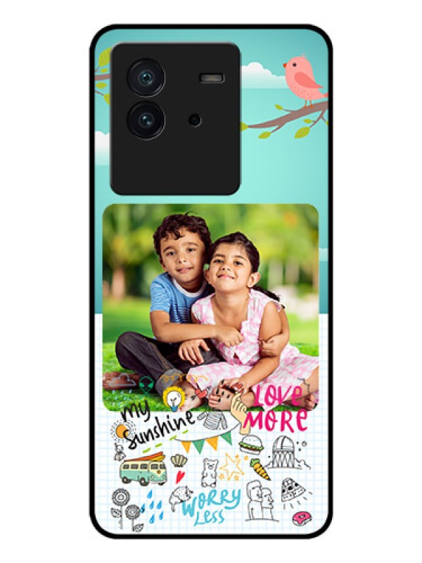 Custom iQOO Neo 6 5G Photo Printing on Glass Case - Doodle love Design