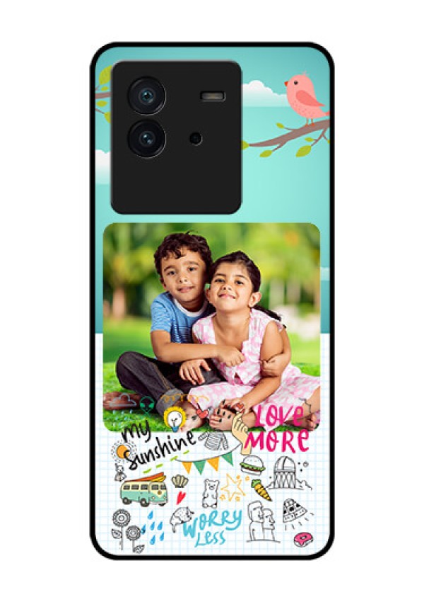 iQOO Neo 6 5G Photo Printing on Glass Case - Doodle love Design