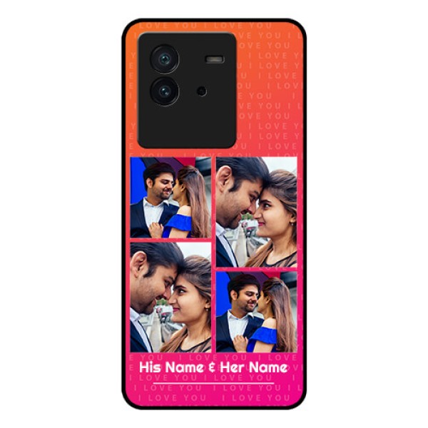 iQOO Neo 6 5G Custom Glass Phone Case - I Love You Pink Design