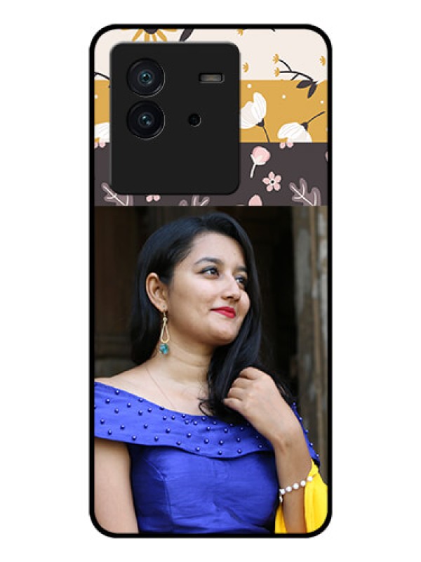 Custom iQOO Neo 6 5G Custom Glass Phone Case - Stylish Floral Design