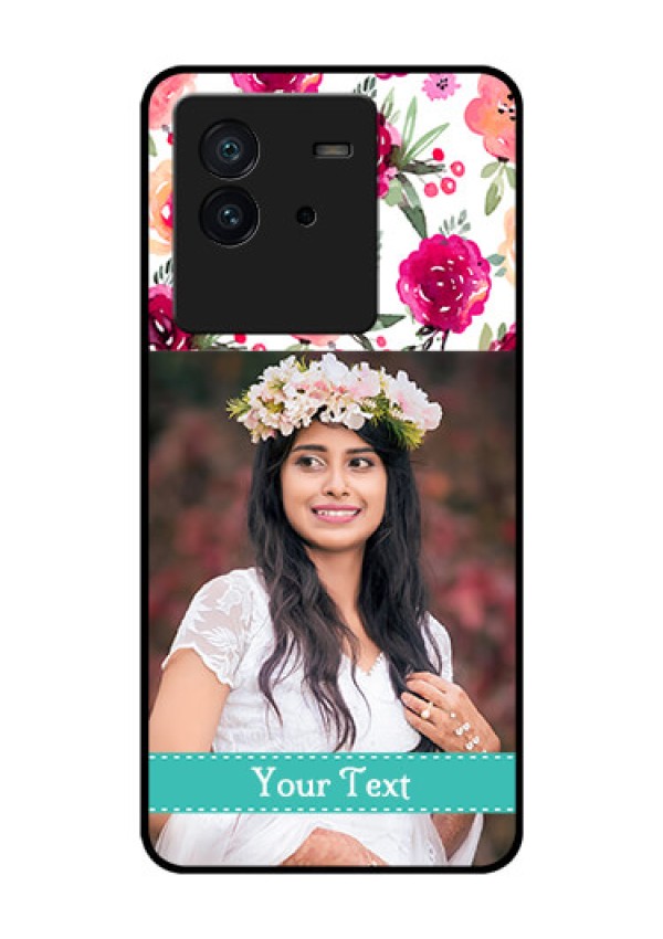 iQOO Neo 6 5G Custom Glass Phone Case - Watercolor Floral Design