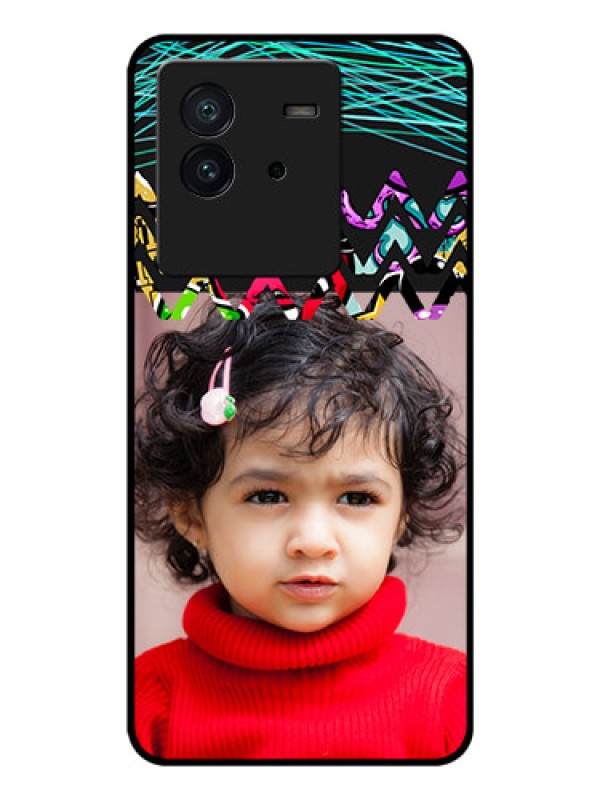 Custom iQOO Neo 6 5G Personalized Glass Phone Case - Neon Abstract Design