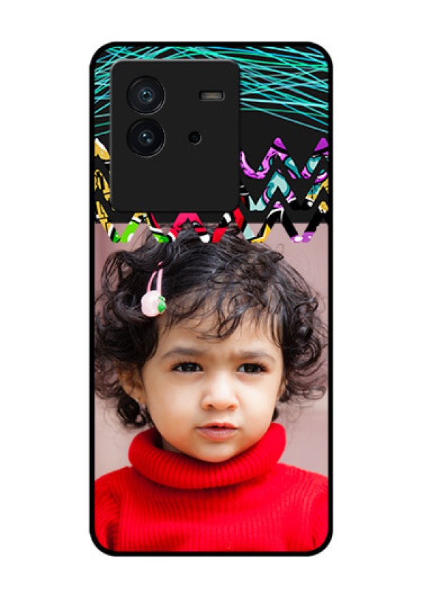 iQOO Neo 6 5G Personalized Glass Phone Case - Neon Abstract Design