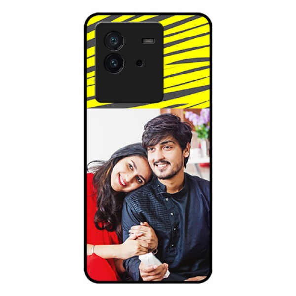 iQOO Neo 6 5G Photo Printing on Glass Case - Yellow Abstract Design